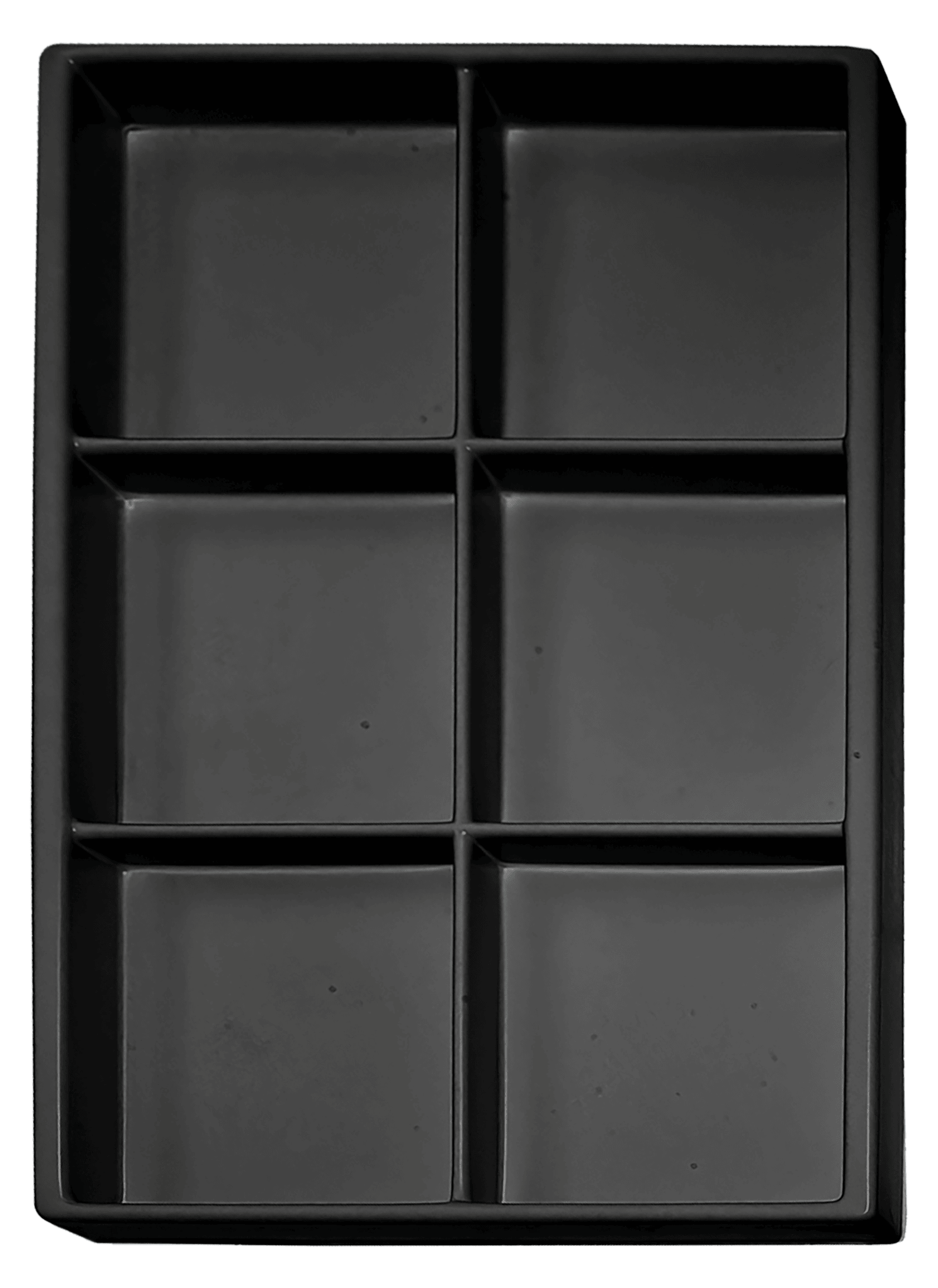 ESD-Tiefzieheinlage schwarz, 6 Nester rechteckig, PS