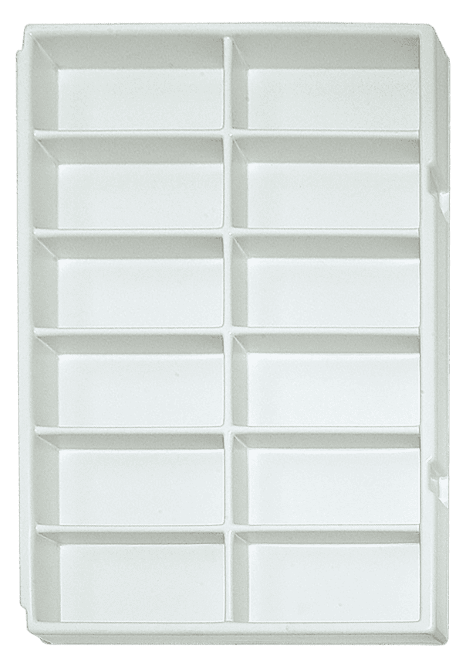 Tiefzieheinlage weiß, 12 Nester rechteckig, PS