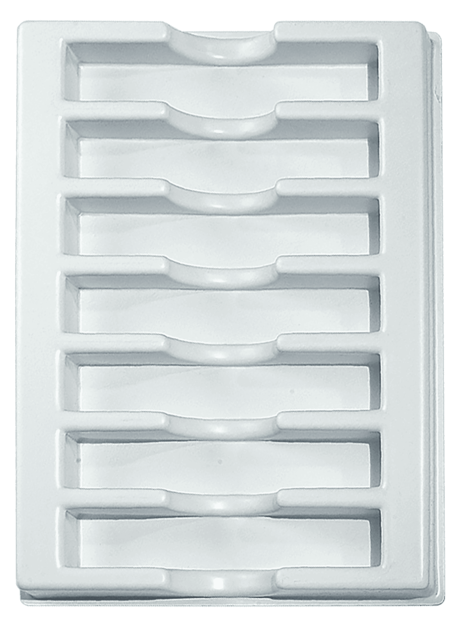 Tiefzieheinlage weiß, 7 Nester waagerecht, PS