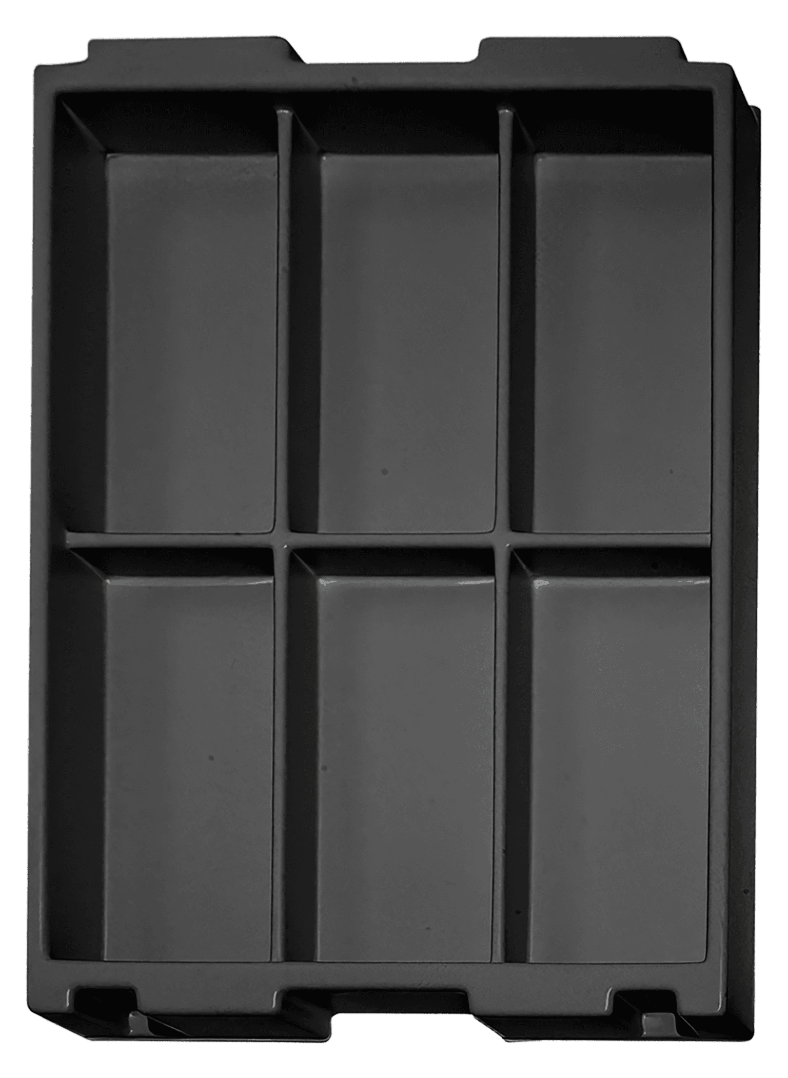 ESD-Tiefzieheinlage schwarz, 6 Nester rechteckig, PS