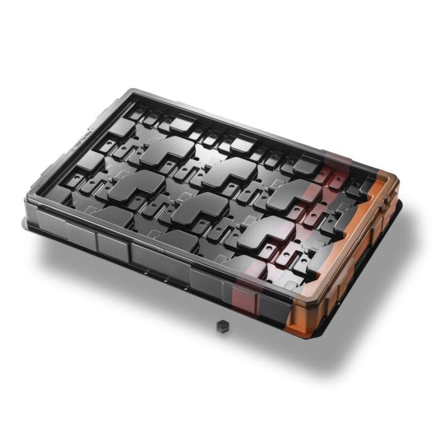 Kunststofftray_Farbstreifen_orange und rot