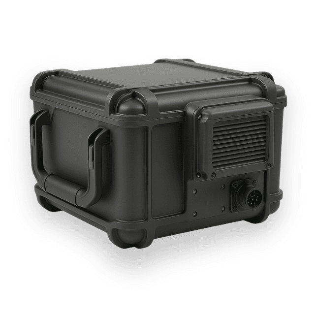 Schwarzes Funktionsgehäuse für Rüstungsanwendungen
